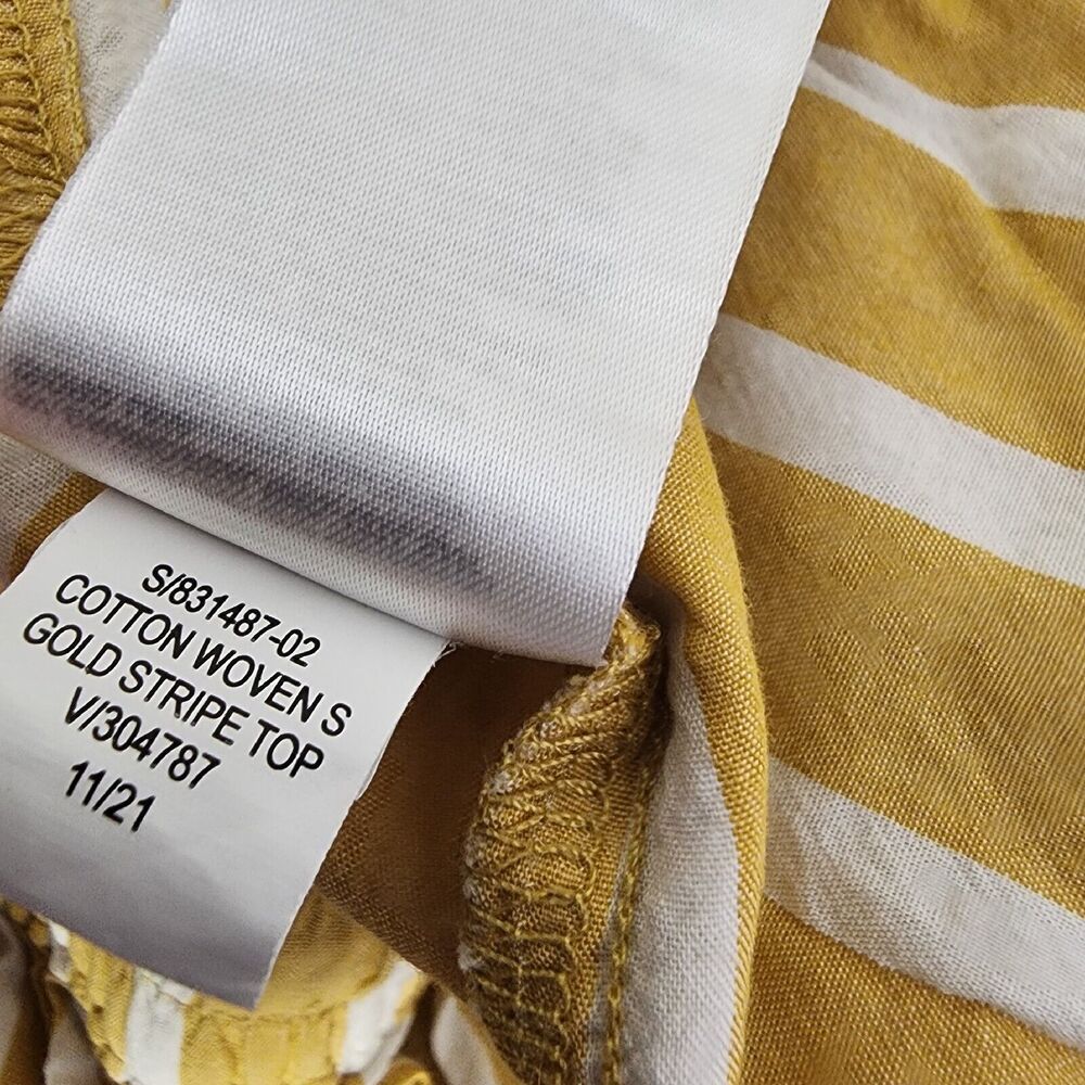 Old Navy Womens Shorts Medium Gold Stripe Cotton Woven Pajama Lounge Pull On - Picture 8 of 9